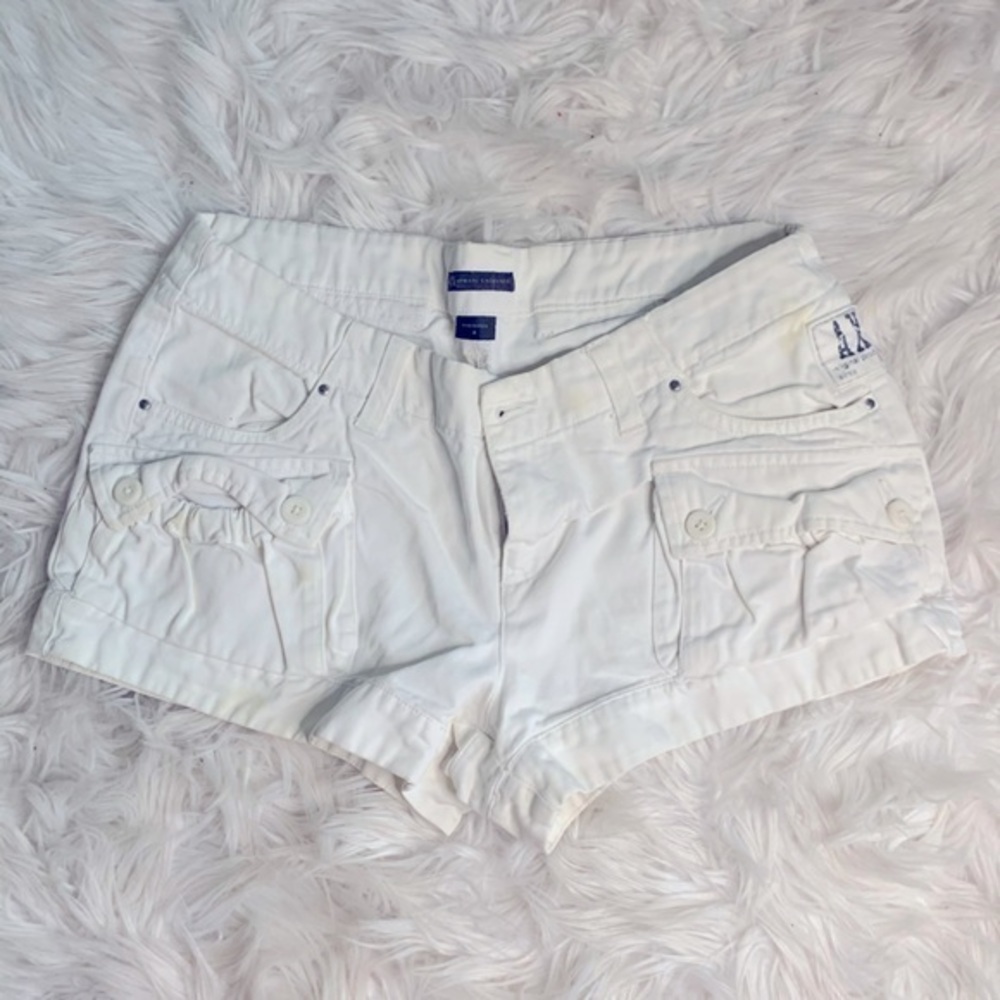 AX Armani Exchange White Cargo Shorts Sz 4
